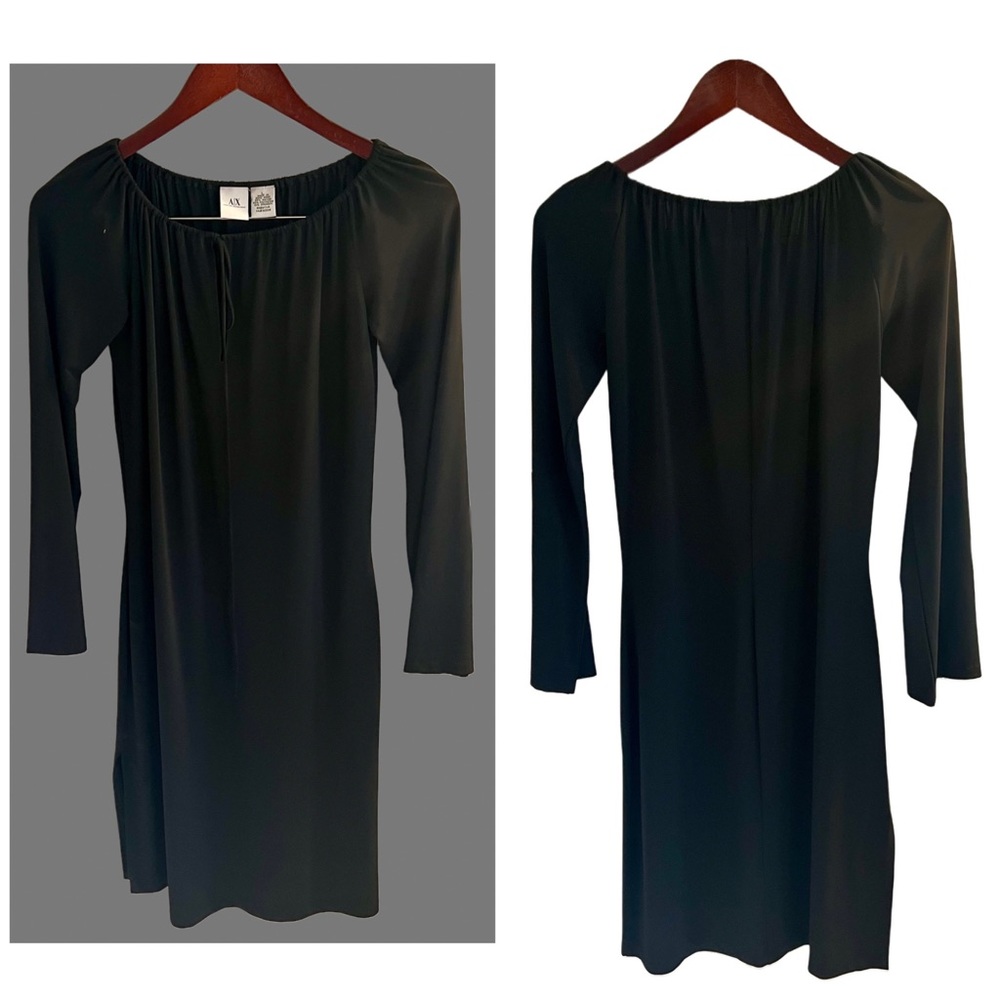 Armani Exchange Little Black Long Sleeve Dress, Little Black Dress